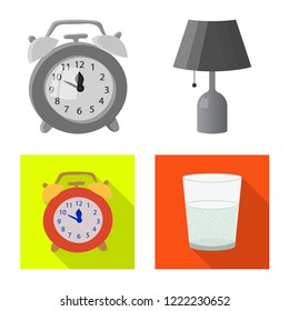 Vector illustration of dreams and night icon. Set of dreams and bedroom vector icon for stock.