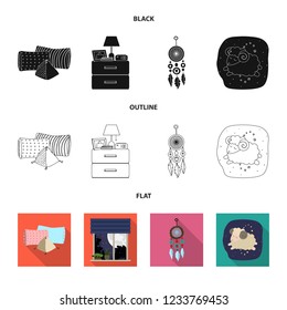 Vector illustration of dreams and night icon. Collection of dreams and bedroom stock symbol for web.