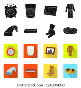 Vector illustration of dreams and night icon. Set of dreams and bedroom vector icon for stock.