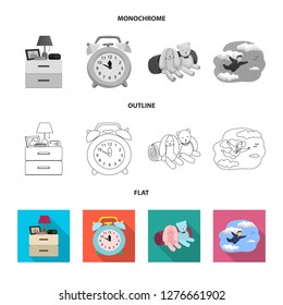Vector illustration of dreams and night icon. Collection of dreams and bedroom stock symbol for web.