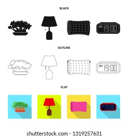 Vector illustration of dreams and night icon. Set of dreams and bedroom stock symbol for web.
