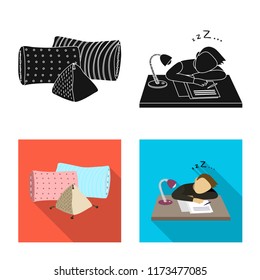 Vector illustration of dreams and night logo. Set of dreams and bedroom vector icon for stock.