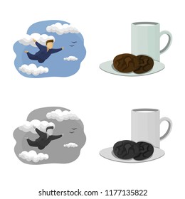 Vector illustration of dreams and night logo. Collection of dreams and bedroom vector icon for stock.