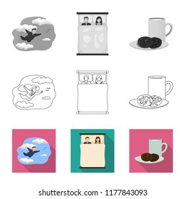 Vector illustration of dreams and night logo. Collection of dreams and bedroom vector icon for stock.
