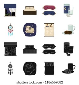 Vector illustration of dreams and night logo. Set of dreams and bedroom stock symbol for web.