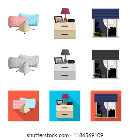 Vector illustration of dreams and night logo. Collection of dreams and bedroom stock vector illustration.