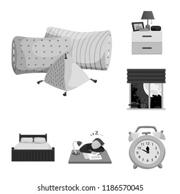 Vector illustration of dreams and night logo. Set of dreams and bedroom vector icon for stock.