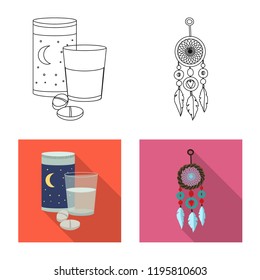 Vector illustration of dreams and night logo. Collection of dreams and bedroom vector icon for stock.