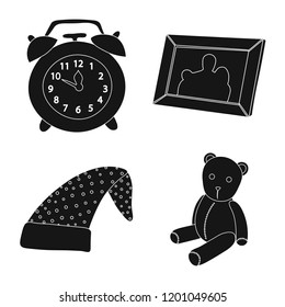 Vector illustration of dreams and night logo. Set of dreams and bedroom vector icon for stock.