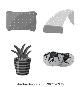 Vector illustration of dreams and night logo. Set of dreams and bedroom stock symbol for web.