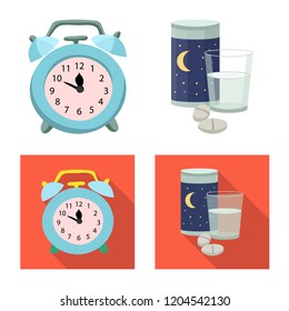 Vector illustration of dreams and night logo. Collection of dreams and bedroom stock vector illustration.