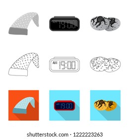 Vector illustration of dreams and night logo. Collection of dreams and bedroom stock symbol for web.