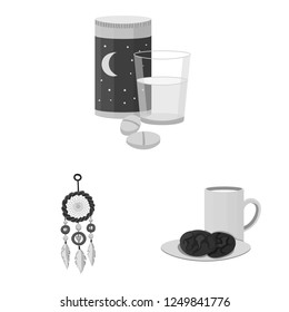 Vector illustration of dreams and night logo. Collection of dreams and bedroom stock vector illustration.