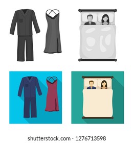 Vector illustration of dreams and night logo. Collection of dreams and bedroom stock symbol for web.