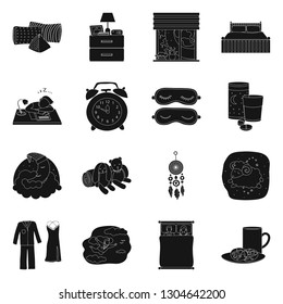 Vector illustration of dreams and night logo. Set of dreams and bedroom stock symbol for web.