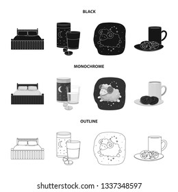 Vector illustration of dreams and night logo. Set of dreams and bedroom stock vector illustration.