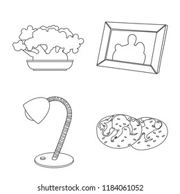 Vector illustration of dreams and night sign. Set of dreams and bedroom stock symbol for web.