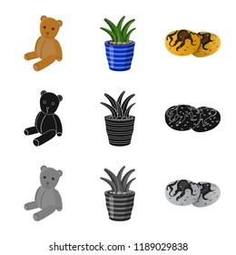 Vector illustration of dreams and night sign. Set of dreams and bedroom vector icon for stock.