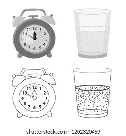 Vector illustration of dreams and night sign. Set of dreams and bedroom stock symbol for web.