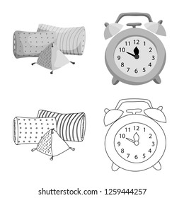 Vector illustration of dreams and night sign. Collection of dreams and bedroom stock symbol for web.