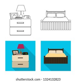 Vector illustration of dreams and night sign. Set of dreams and bedroom vector icon for stock.