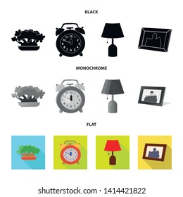 Vector illustration of dreams and night sign. Set of dreams and bedroom stock symbol for web.