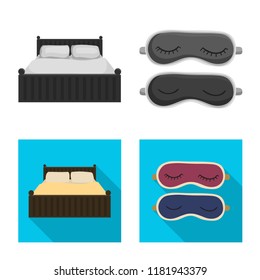 Vector illustration of dreams and night symbol. Set of dreams and bedroom stock vector illustration.