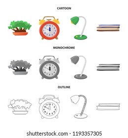 Vector illustration of dreams and night symbol. Set of dreams and bedroom stock symbol for web.