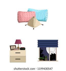 Vector illustration of dreams and night symbol. Collection of dreams and bedroom vector icon for stock.