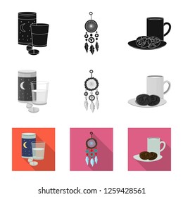 Vector illustration of dreams and night symbol. Collection of dreams and bedroom stock symbol for web.
