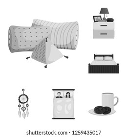 Vector illustration of dreams and night symbol. Set of dreams and bedroom vector icon for stock.