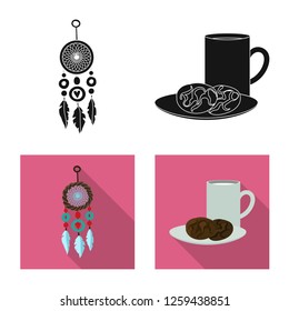 Vector illustration of dreams and night symbol. Set of dreams and bedroom stock symbol for web.