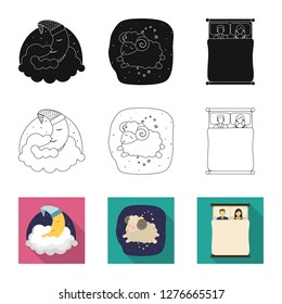 Vector illustration of dreams and night symbol. Collection of dreams and bedroom vector icon for stock.