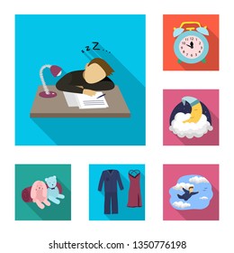 Vector illustration of dreams and night symbol. Collection of dreams and bedroom stock symbol for web.