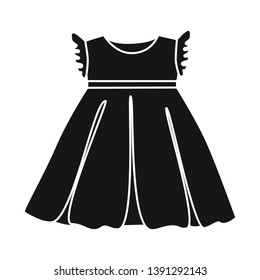 Vector illustration of dress and child sign. Collection of dress and cute stock symbol for web.
