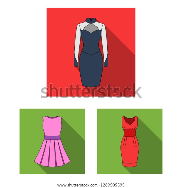 Vector Illustration Dress Clothes Logo Set Stock Vector Royalty