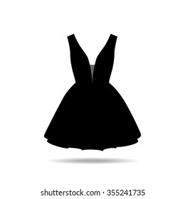 Vector illustration of dress. elegant dress with shadow. cocktail cloth