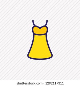 Vector illustration of dress icon colored line. Beautiful clothes element also can be used as sundress icon element.