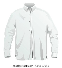 Vector illustration of dress shirt . Front view isolated on white