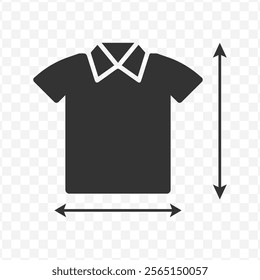 Vector illustration of dress size icon in dark color and transparent background(PNG).