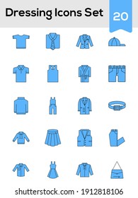 Ilustração Vetorial Do Ícone De Curativo Definido Na Cor Azul.