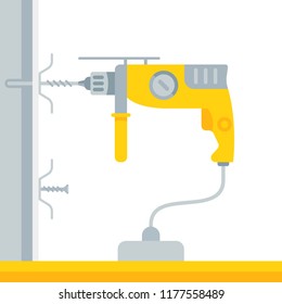 Vector Illustration of drill. 