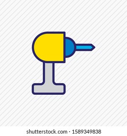 Vector illustration of drill icon colored line. Beautiful structure element also can be used as electric driver icon element.