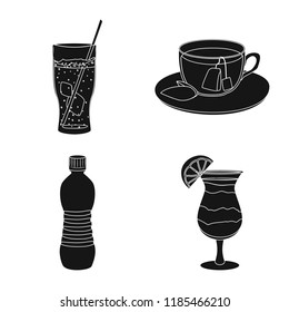 Vector illustration of drink and bar icon. Set of drink and party stock vector illustration.