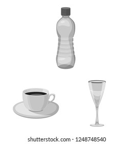 Vector illustration of drink and bar icon. Set of drink and party stock vector illustration.