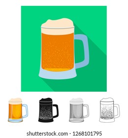 Vector illustration of drink and bar icon. Set of drink and party stock symbol for web.