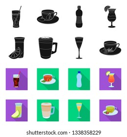 Vector illustration of drink and bar icon. Collection of drink and party stock vector illustration.