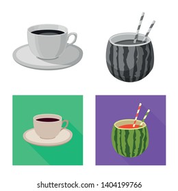 Vector illustration of drink and bar icon. Collection of drink and party stock vector illustration.