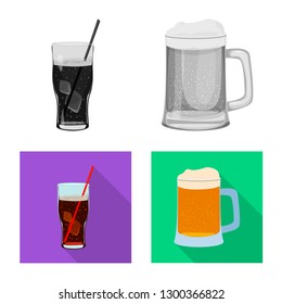 Vector illustration of drink and bar logo. Set of drink and party stock vector illustration.