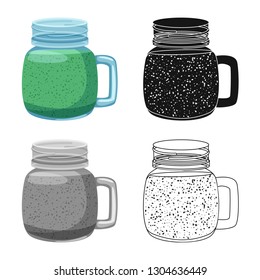 Vector illustration of drink and bar logo. Collection of drink and party stock vector illustration.